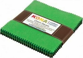 5&quot; Charm Pack Squares Kona Cotton Solids Wondrous Woods Palette Precuts M201.10 - £8.66 GBP