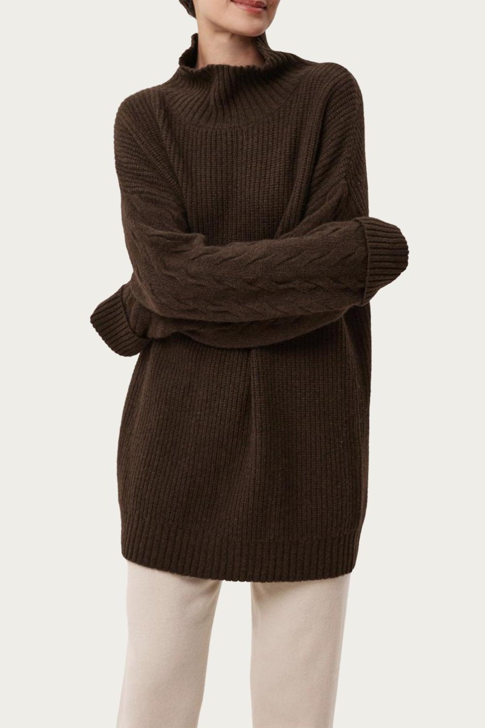 Gentle Herd Yak Wool Turtleneck Sweater Coffee - $137.00