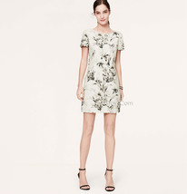 NWT Ann Taylor LOFT FLORAL Linen V-BACK DRESS Cute Comfy Flattering Dres... - £47.20 GBP