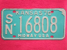 LICENSE PLATE Car Tag 1970 KANSAS SN 16808 Shawnee County [Z280] - $7.17