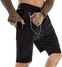 Men'S Diqqid Workout Running Shorts 2-In-1 Quick Dry Gym Yoga Athletic 7-Inch - $39.99