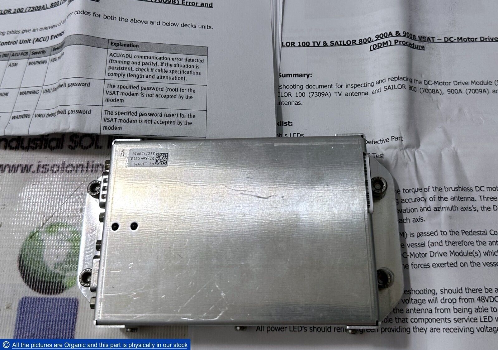 Cobham DC Motor Drive Module 62-130979 57-Rev 0B13 DDM S900 Sailor 100,8... - $1,799.00