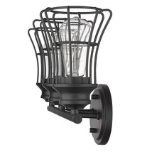 Three Light Matte Black Cage Wall Sconce - $280.12