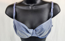 Vintage Y2K Kathy Ireland Shimmery Frosted Semi-Sheer Underwire Bra 36B ... - $24.74