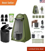 All-in-One Camping Toilet Kit: Portable Toilet, Privacy Tent &amp; Waste Gel... - $167.69