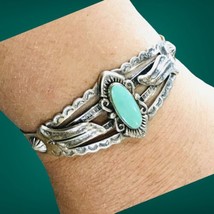Navajo Sterling Turquoise Cuff Bracelet Bell Trading Post Fred Harvey Er... - £178.30 GBP