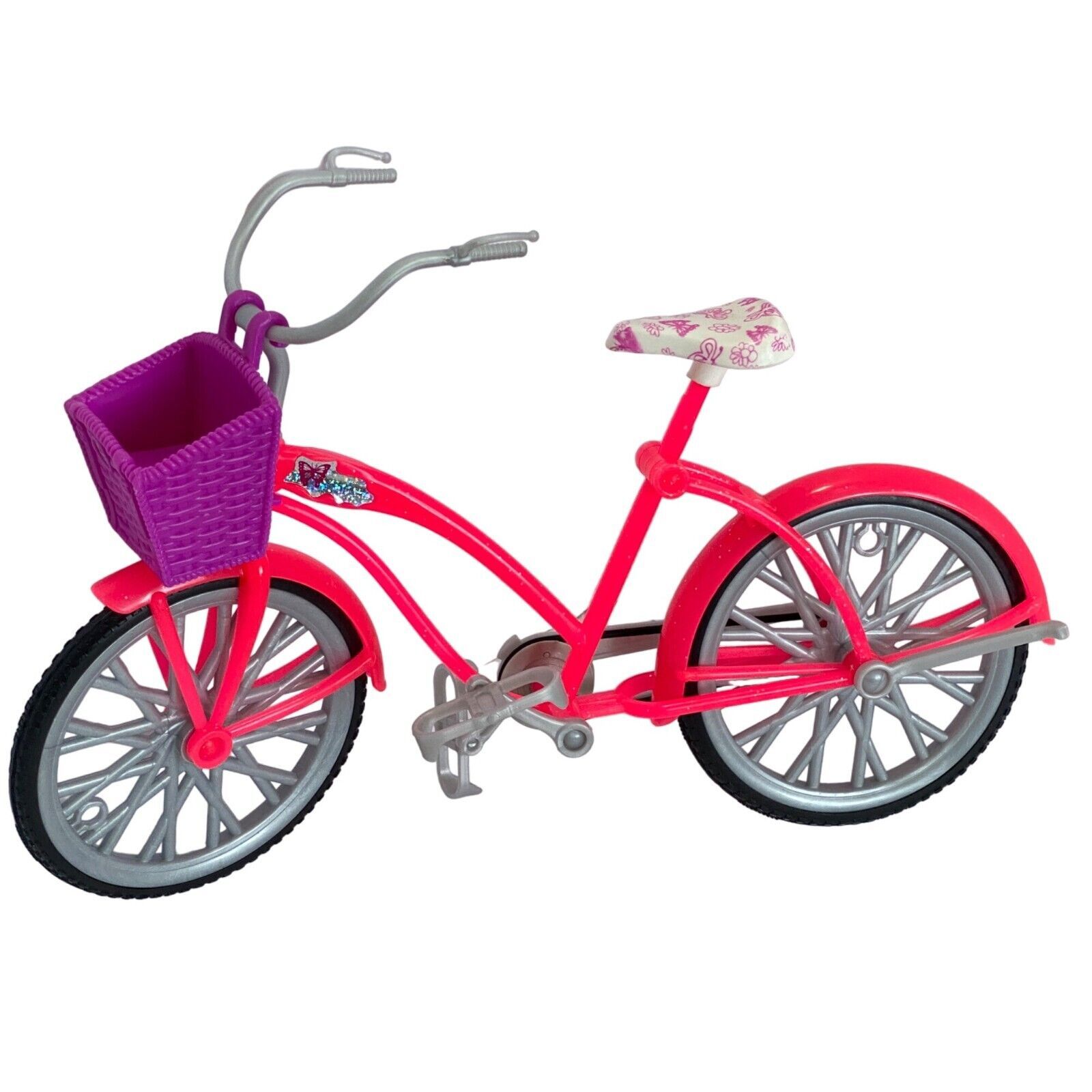 Pink Mattel Barbie Bike Beach Party Bicycle Accessory with Basket 7.5in x 11in - $12.95
