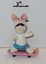 Vintage 1989 Applause Beach Bunnies Skateboarding Bunny Rabbit PVC Figure Rare - £11.49 GBP