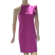 FAB&#39;RIK Dress Pink One Shoulder Ruffle Sleeve Sheath Pencil Womens Size M - $26.99