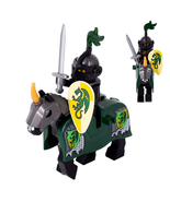 Castle Mounted Black Dragon Knight Minifigure Dark Armor - $6.89+