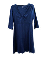 Toad &amp; Co. Dress Women&#39;s Medium Rosalinda Blue Solid 3/4 Sleeve Organic ... - £21.65 GBP