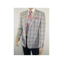 Men Sport Coat by Berlusconi Turkey Italian Wool Super 180's #671-13 Gray Blue image 6