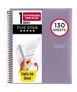 Five Star 1 Subject Wide Ruled Notebook 130 Sheets Lilac - €12,10 EUR