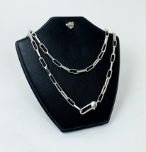 Opened Box Chain Necklace In 925 Sterling Silver, Unique Jewelry Clasp Necklace - £79.71 GBP+