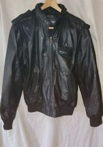 Mens Vintage Members Only Leather Jackey Size 38 Zip Front Black - £31.62 GBP
