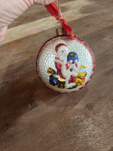 Vtg Waterford 3-D Blown Glass Santa Claus w/Globe &amp; Toys Christmas Tree ... - $217.86 MXN