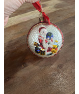 Vtg Waterford 3-D Blown Glass Santa Claus w/Globe &amp; Toys Christmas Tree ... - $15.50 CAD