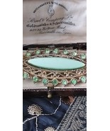 Antica spilla vintage Austria anni &#39;50 in metallo dorato con pietre verd... - $1,218.12 MXN