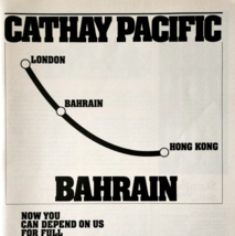 1981 Cathay Pacific Airlines Bahrain Advertisement Vintage Aviation DWKK29 - €17,16 EUR