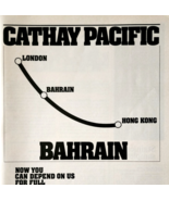 1981 Cathay Pacific Airlines Bahrain Advertisement Vintage Aviation DWKK29 - $363.77 MXN