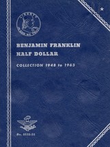Empty Whitman Franklin Half Dollar Coin Folder Album #9032 1948-1963 - $3.98