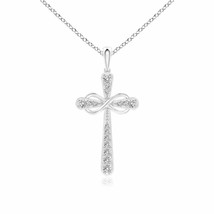 ANGARA Diamond Cross Sideways Pendant Necklace in 14K Gold (IJI1I2, 0.12 Ctw) - £423.73 GBP