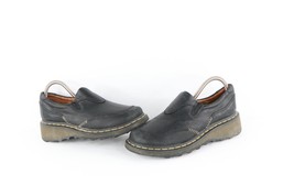 Vintage Dr Martens Mens 7 Womens 8 Goth EDM Chunky Platform Leather Shoes Black - £77.83 GBP