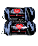 2 Pack Yarnspirations Red Heart Granny Square Black Silver Sea Medium Ac... - $605.17 MXN