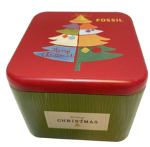Fossil We Wish You A Merry Christmas Empty Watch Tin 3.5&quot; Square - $10.87