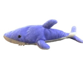 B.J Toy 2011 Shark Ocean Plush Fish Purple White Plush Stuffed Toy  - $10.45