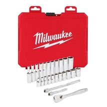 Milwaukee 1/4 in. drive SAE Ratchet and Socket Set 90 teeth - $79.95