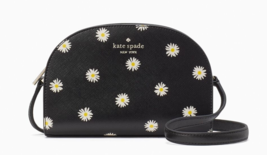 Kate Spade Perry Leather Floral Daisy Blooms Dome Crossbody ~NWT~ Black - £84.07 GBP