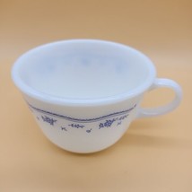 Pyrex Coffee Mug Tea Cup White Milk Glass Morning Blue Flowers - £7.84 GBP