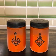 Vintage West Bend Retro Aluminum Orange Salt &amp; Pepper Shakers w/ Screw B... - $11.75