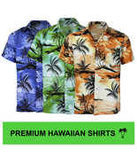 Men&#39;s Hawaiian Tropical Luau Aloha Beach Party Button Up Casual Dress Shirt - £12.32 GBP+