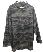 Buffalo David Bitton Camo Shirt Size 3XL Full Zip Front Snap Pocket &amp; Sl... - £24.74 GBP