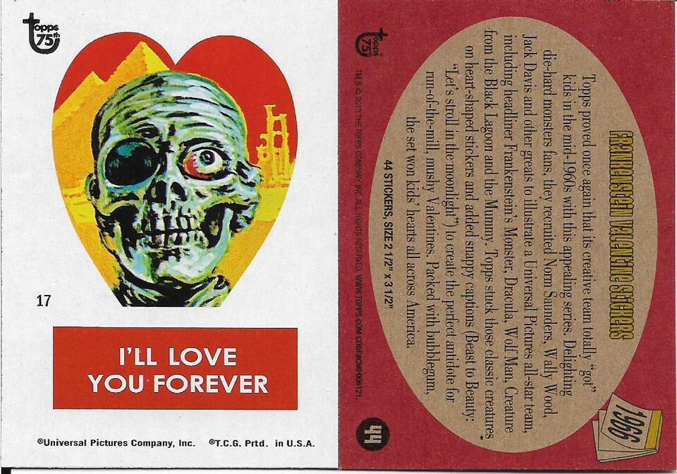 Primary image for 2013 Topps 75th Anniversary #44 Frankenstein Valentine Stickers 1966