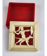 Hickok Vintage Plastic trinket jewelry Box Roman Warrior w/ Dog Gladiato... - £17.84 GBP