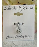 Soccer Futbol Ball Sterling Silver Charm Dangle Bead Enamel NWT Free Ship - $17.77