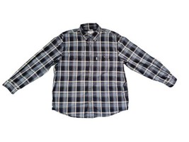 Carhartt Relaxed Fit Fort Plaid Long Sleeve Button Up Shirt Men&#39;s 2XL Blue - $14.25