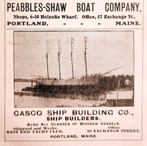 1906 Casco Ship Building Company Advertisement Maine Peabbles Shaw Boat ... - $24.99