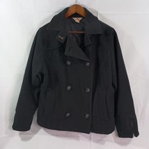 Woolrich Pea Coat Short Jacket Women&#39;s Size Medium Wool Blend  Black #15421 - £31.70 GBP