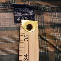 Puritan Button Up Long Sleeve Men's Plaid Green Shirt Spread Collar Size Large image 3