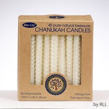 Chanukah Candles - Natural Color Honeycomb Beeswax - Box of 45 Candles - £17.20 GBP