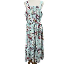 Ophelia Roe dress XL womens floral summer maxi tank top ruffle bottom NEW - $31.68