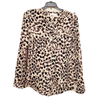 Calvin Klein Jeans Women&#39;s Animal Print Shirt Size  XS Roll-tab long Sleeves - £15.20 GBP