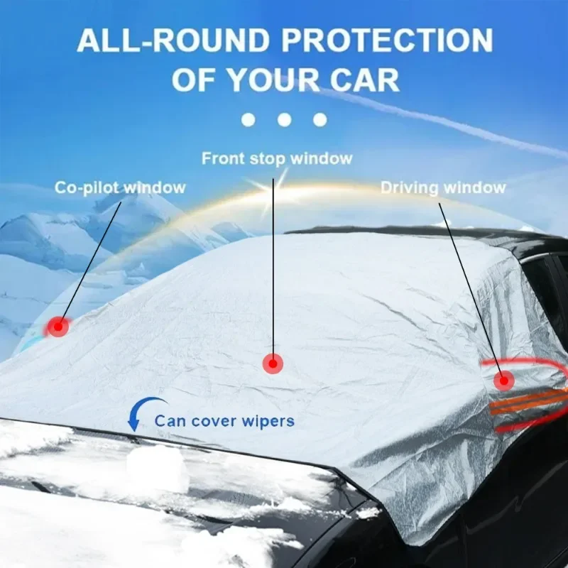 Winter Car Windshield Snow Frost Cover Thickened Car Front Windshield Front Side - £10.59 GBP+