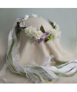 Pretty silk Flower Head wreath -Serina-Ivory,Lilac,pink,sage Renaissance... - £38.31 GBP