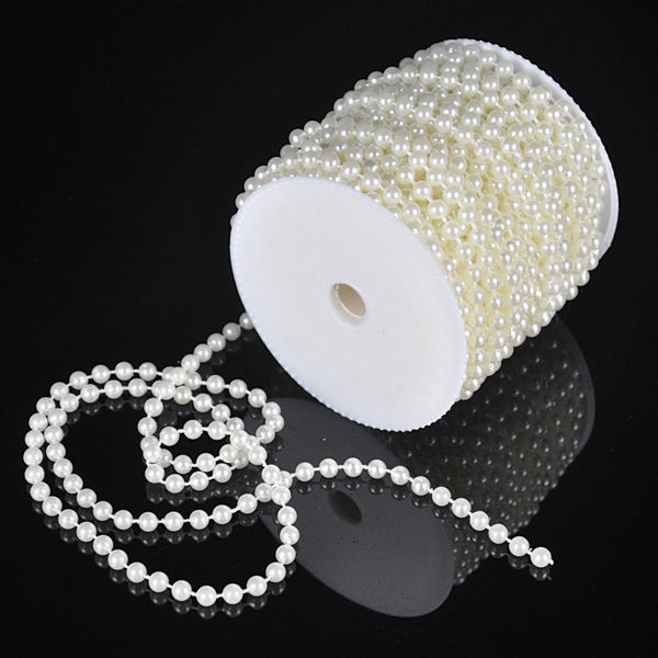 DIY 99FT Garland 6mm Artificial Pearl Strand Bead Hanging Curtain Wedding Decor - $19.98