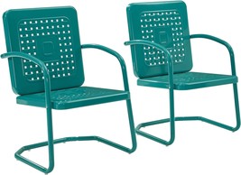 Crosley Furniture Bates 2-Piece Outdoor Chair Set, Retro Metal, Turquois... - $188.97